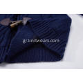 Baby's Knitted Horn Button Lined Cable Cardigan Hoodie